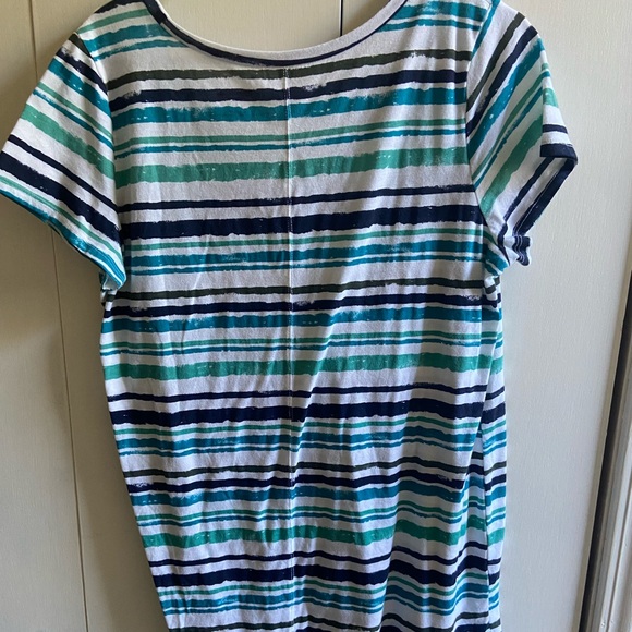 Motherhood Maternity shirt-blue stripes - Picture 3 of 4